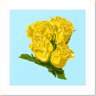 5 Yellow Roses Posters and Art